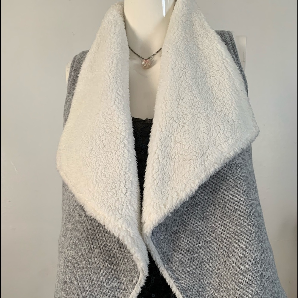 Grey plush vest